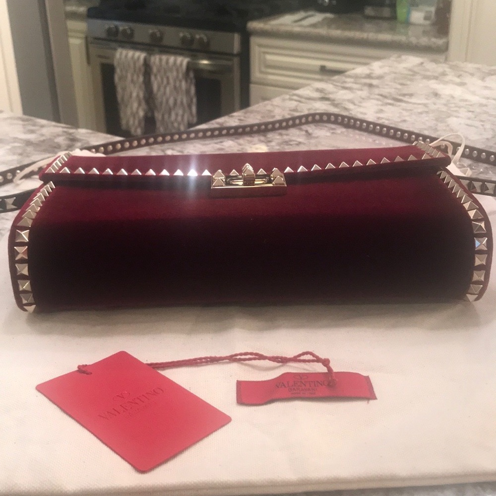 😍 VALENTINO GARAVANI Rockstud No Limit Velvet Bag - Picture 7 of 7